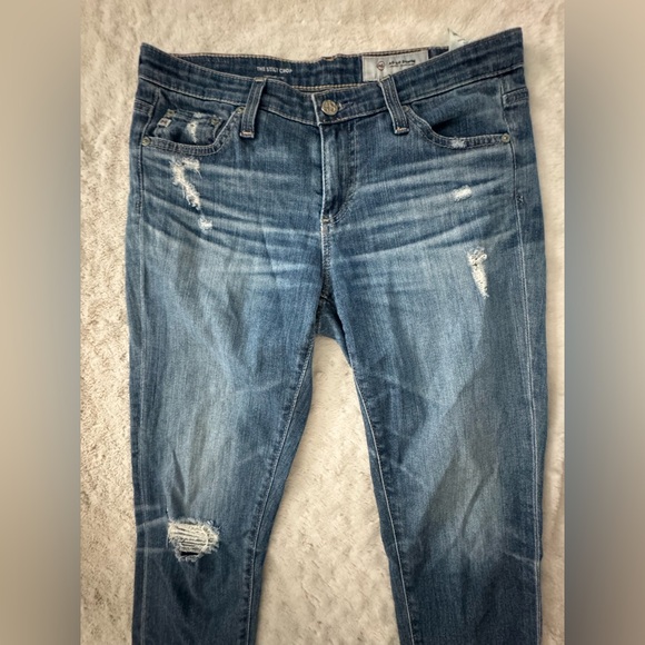 AG Adriano GOLDSCHMIED THE STILT CROP cigarette crop Jean raw hem distressed - Picture 4 of 12